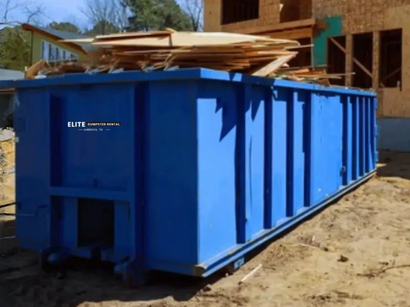 construction dumpster rental Lubbock TX roll-off container on job site